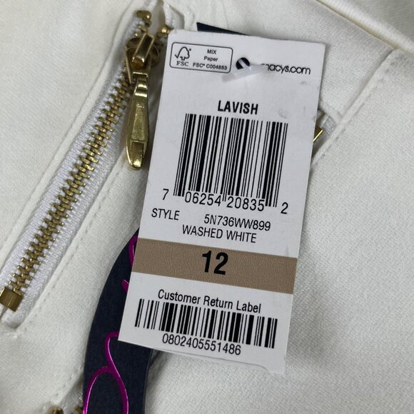 INC International Concept Boot Leg Curvy Fit Pants Womens Size 12 New Cream - Picture 11 of 12